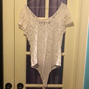 Body Central Tops - Body Central White Lace XL Top Onesie Body Central Tops - Body Central White Lace XL Top Onesie